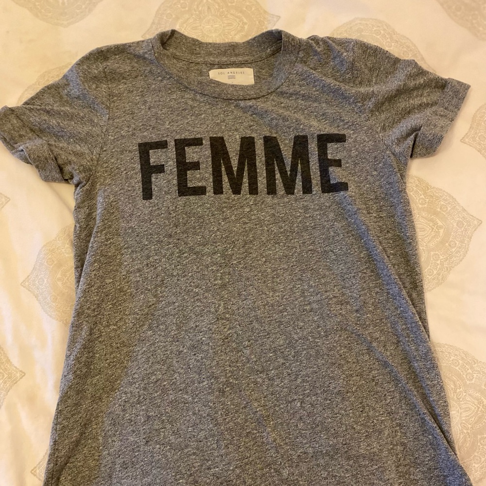 Sol Angeles Gray Cap Sleeve Tee